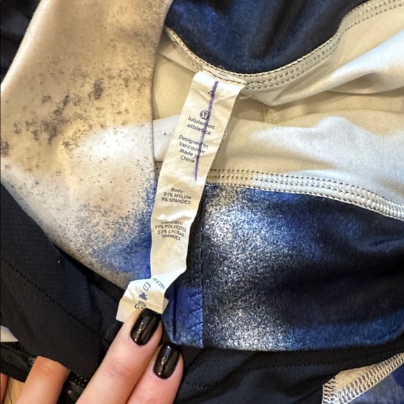 lululemon athletica Black Skort Shorts with Blue and White Waistband - Picture 6 of 7